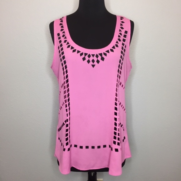 NWOT! SABINE Flowy Cut-Outs Sleeveless Top - Picture 2 of 5